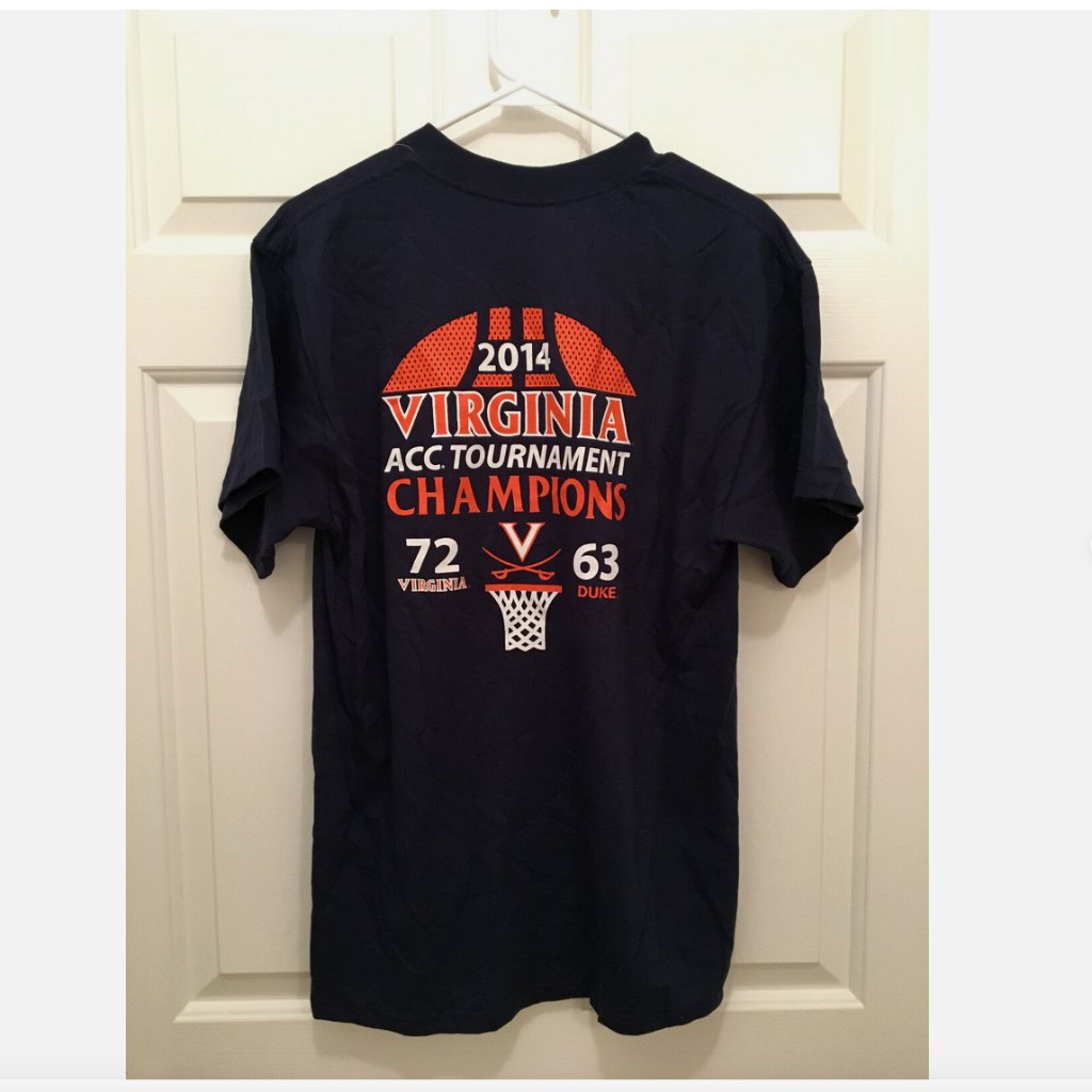 Nwt Virginia Cavaliers 2014 Acc Basketball Tournament Blue TShirt Size Small